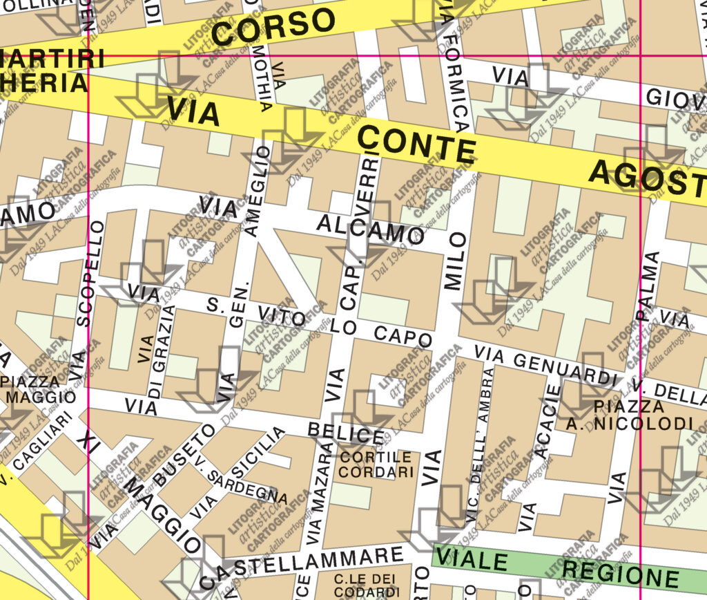 Trapani Carta Tematica Di Citt Scala Lacasadellacartografia